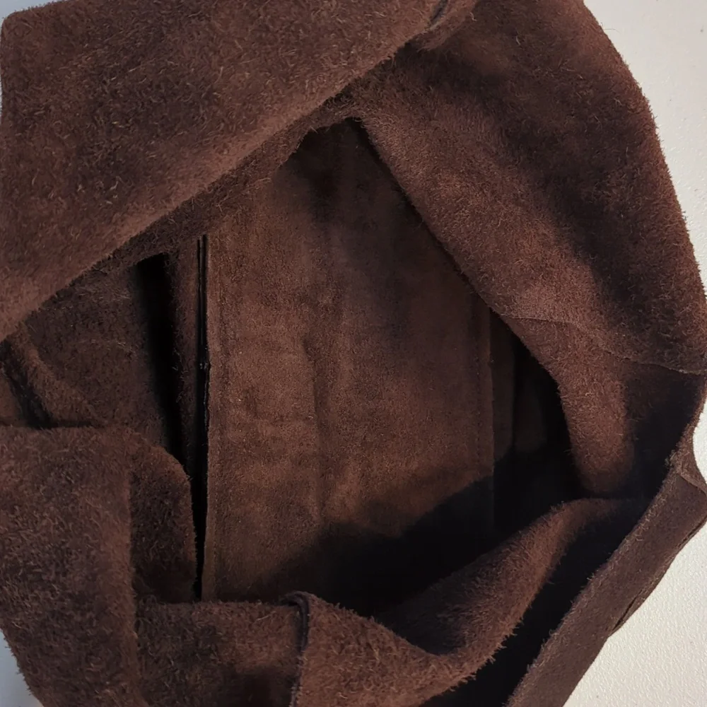 Deep Brown Suede Triangle Hobo Bag. NWT. Haute Hippie
